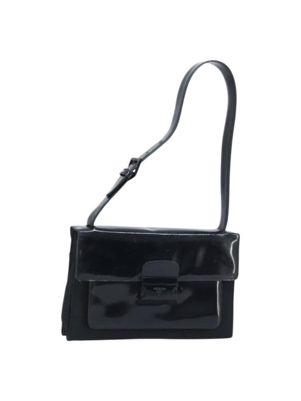 Authentic PRADA Shoulder Bag Nylon Black